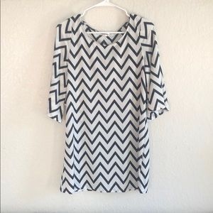 Chevron print jersey sheath dress